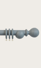 Laura Ashley 35mm Ribbed Ball Curtain Pole - Dark Slate